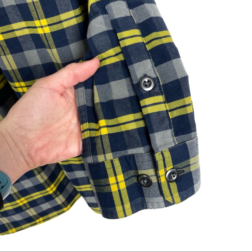 Alaskan Hardgear Duluth Mens Flannel Shirt XL Yellow Blue Plaid Long Sleeve NEW - Picture 7 of 7